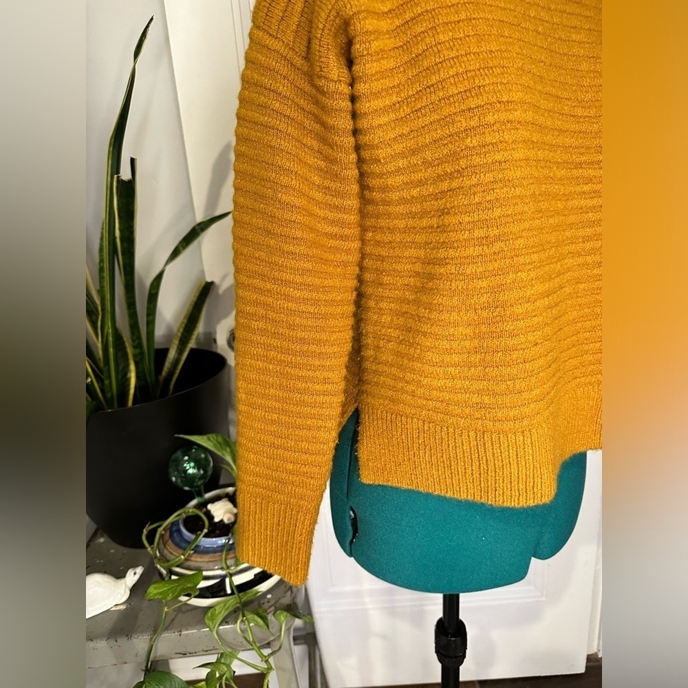 Madewell mustard ribbed mock neck sweater XXS - Picture 3 of 10